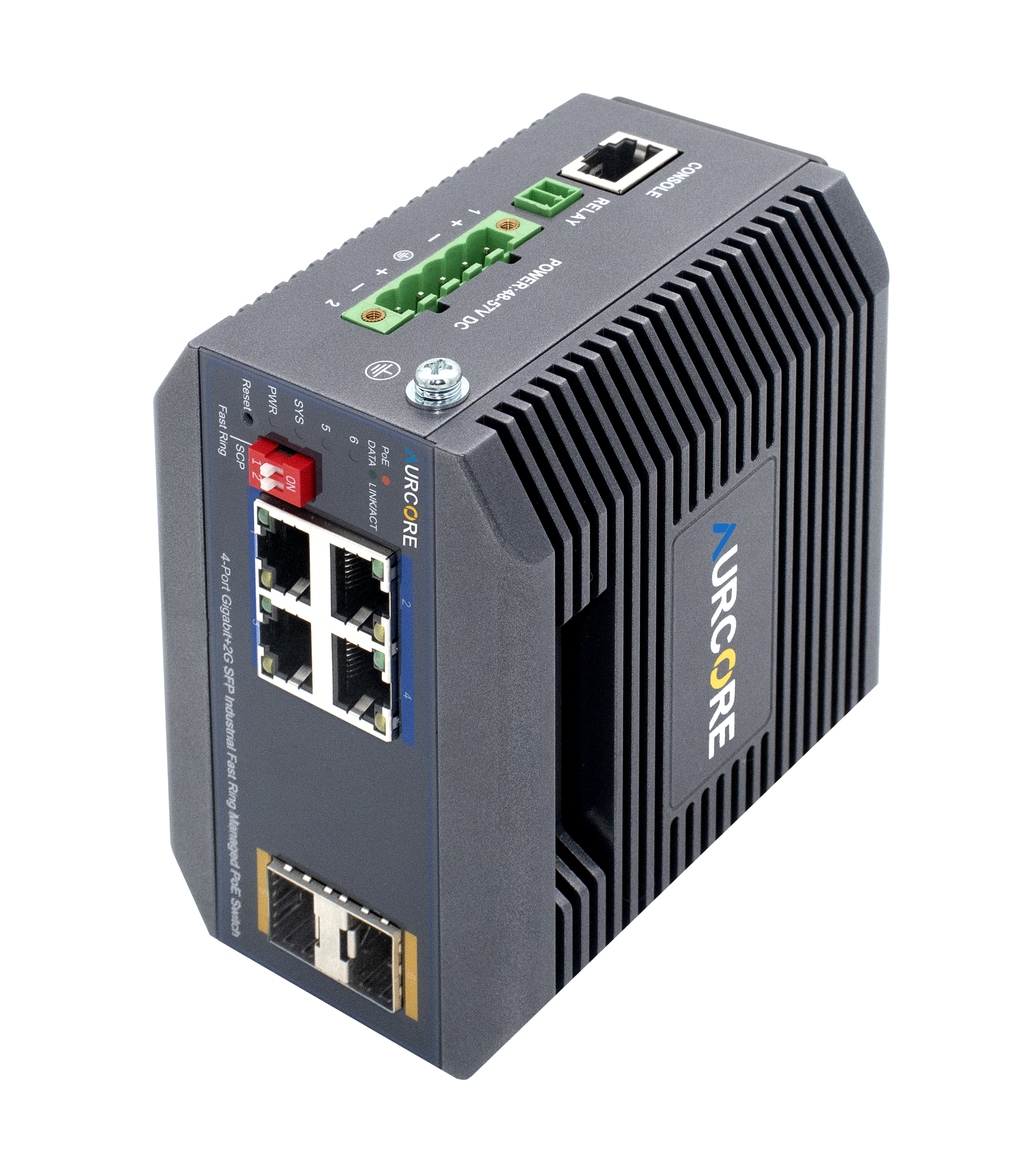 AIS2001P | 4 x GE (PoE+), 2 x GE SFP