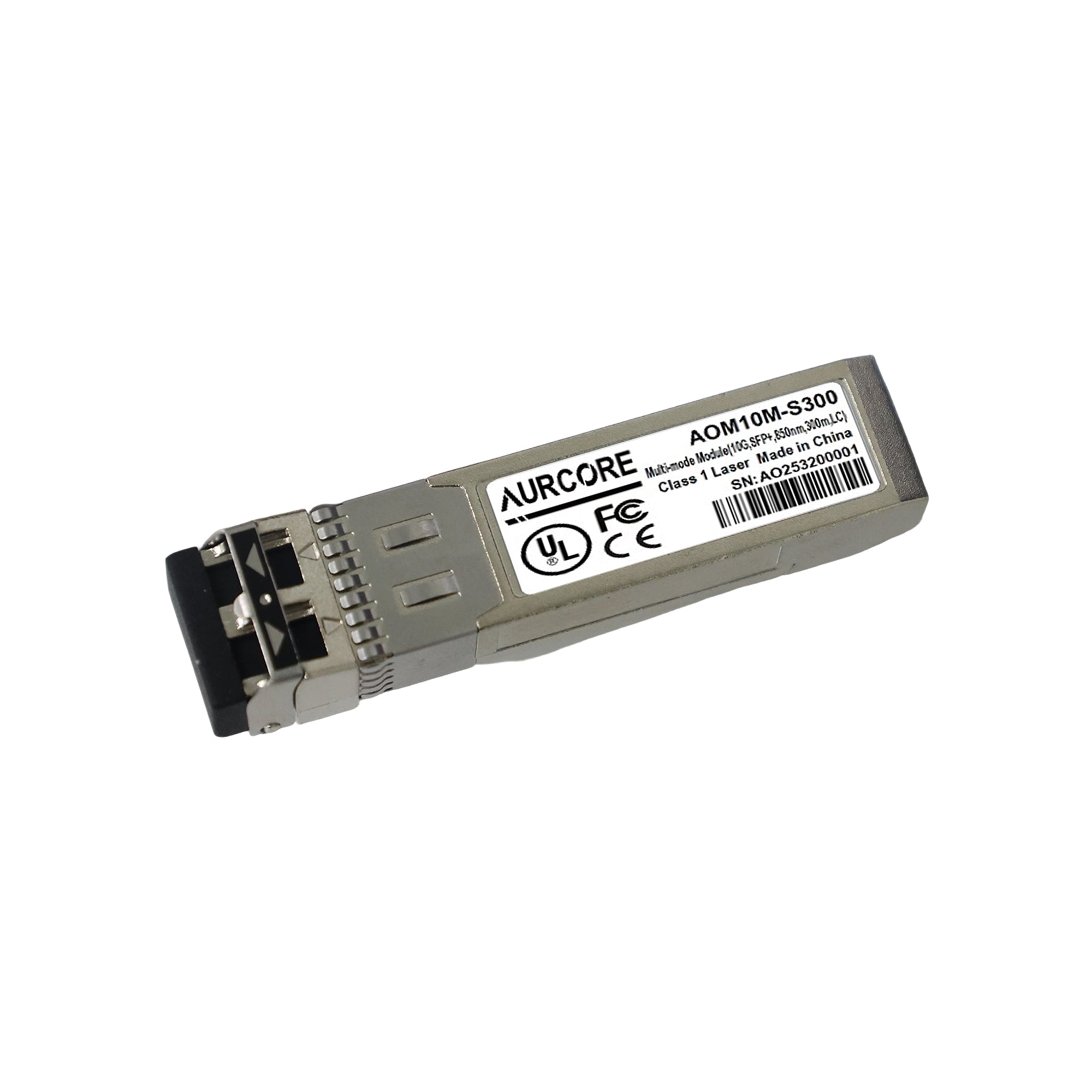10GBASE-SR SFP+ 850nm 300m (984ft) DOM Duplex LC MMF Optical Transceiver Module, AOM10M-S300
